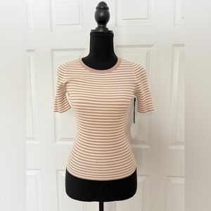 Milk & Honey Striped Beige Women's Top